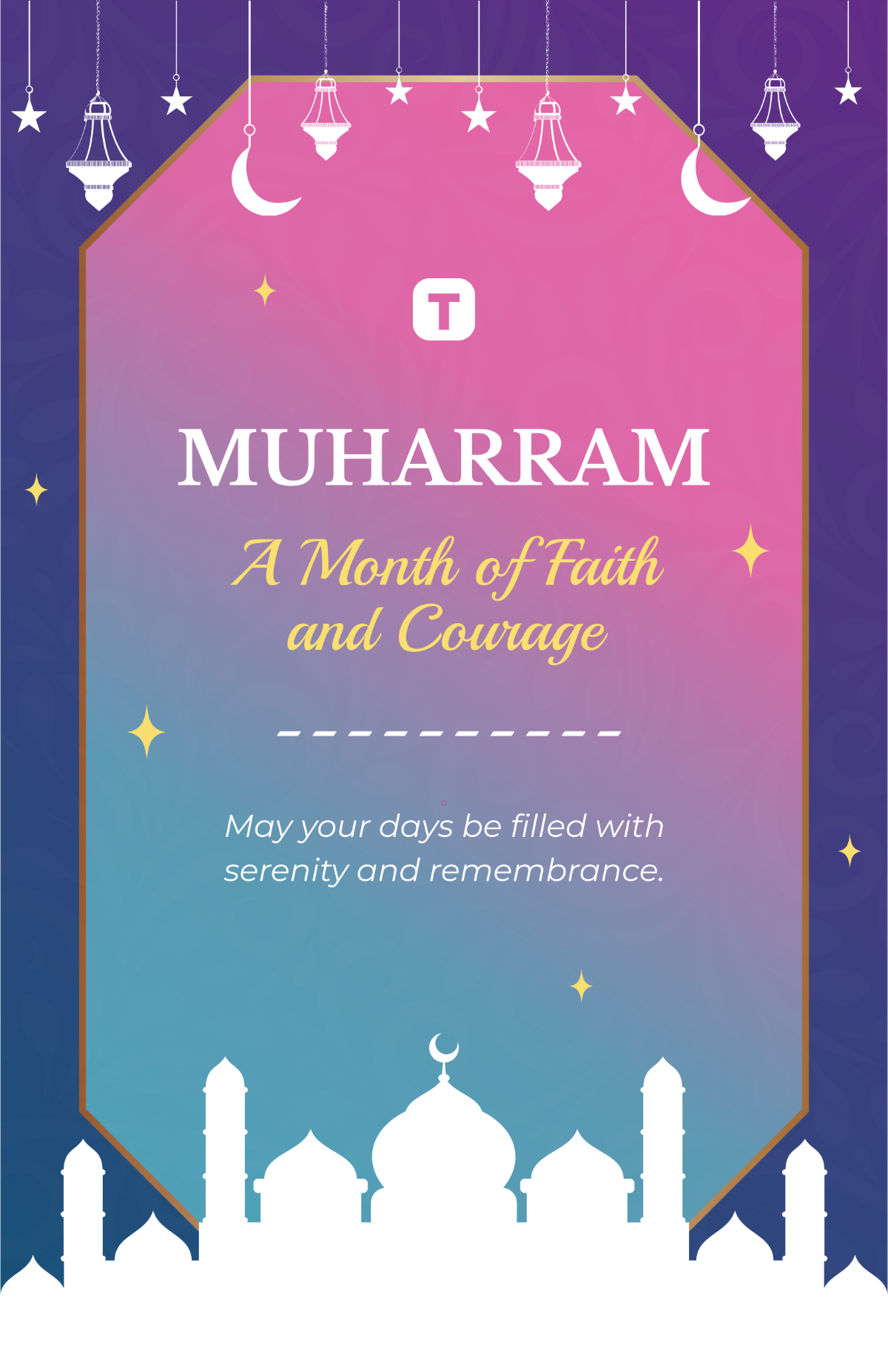 Free Gradient Background Muharram Poster Template