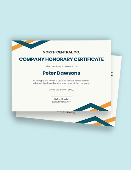 14+ Honorary Certificate Templates - Free Downloads | Template.net