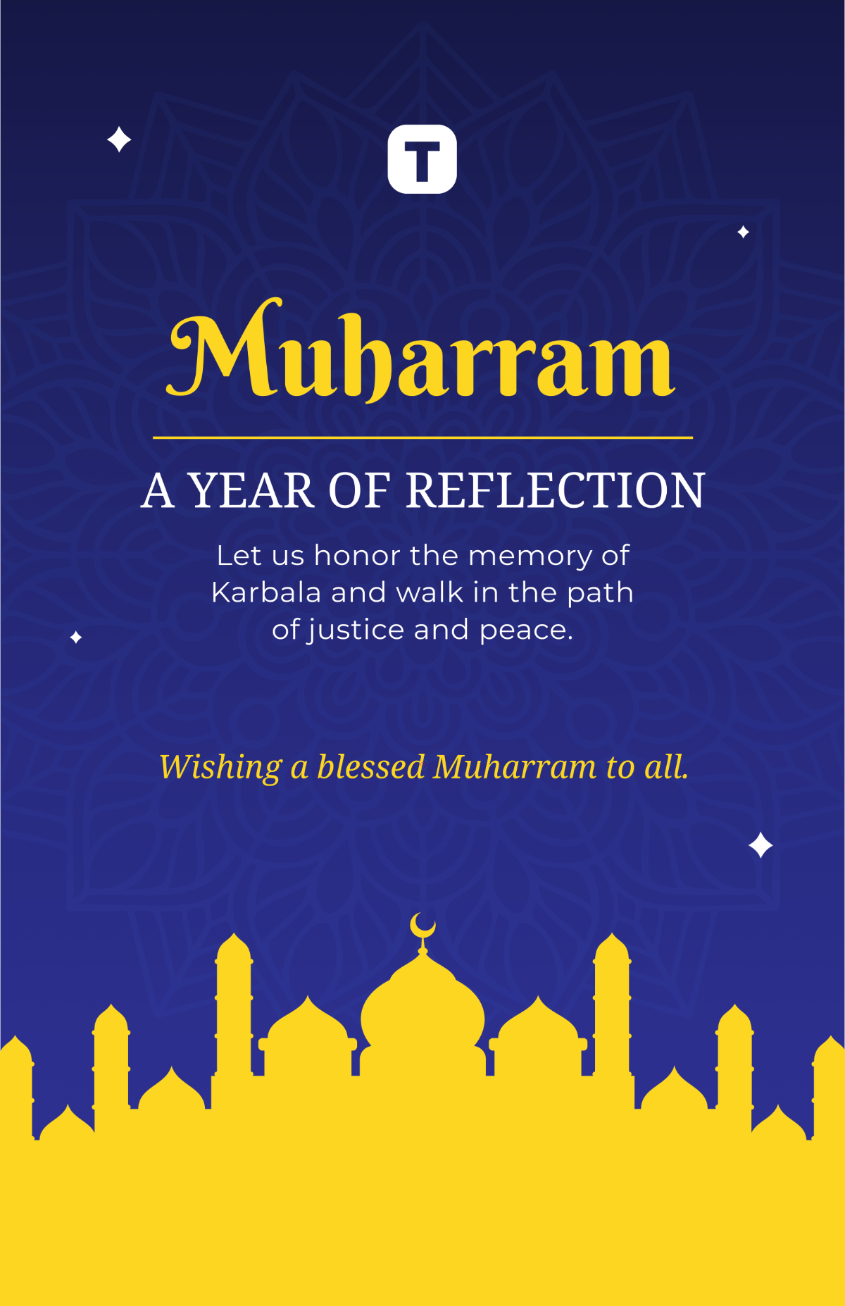 Free Blank Muharram Year Poster Template