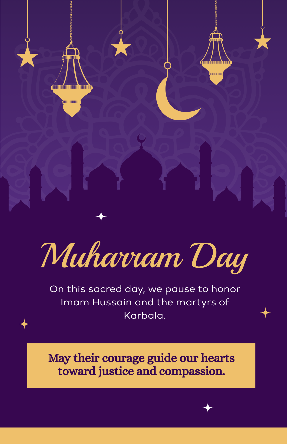 Free Creative Muharram Day Poster Template to Edit Online