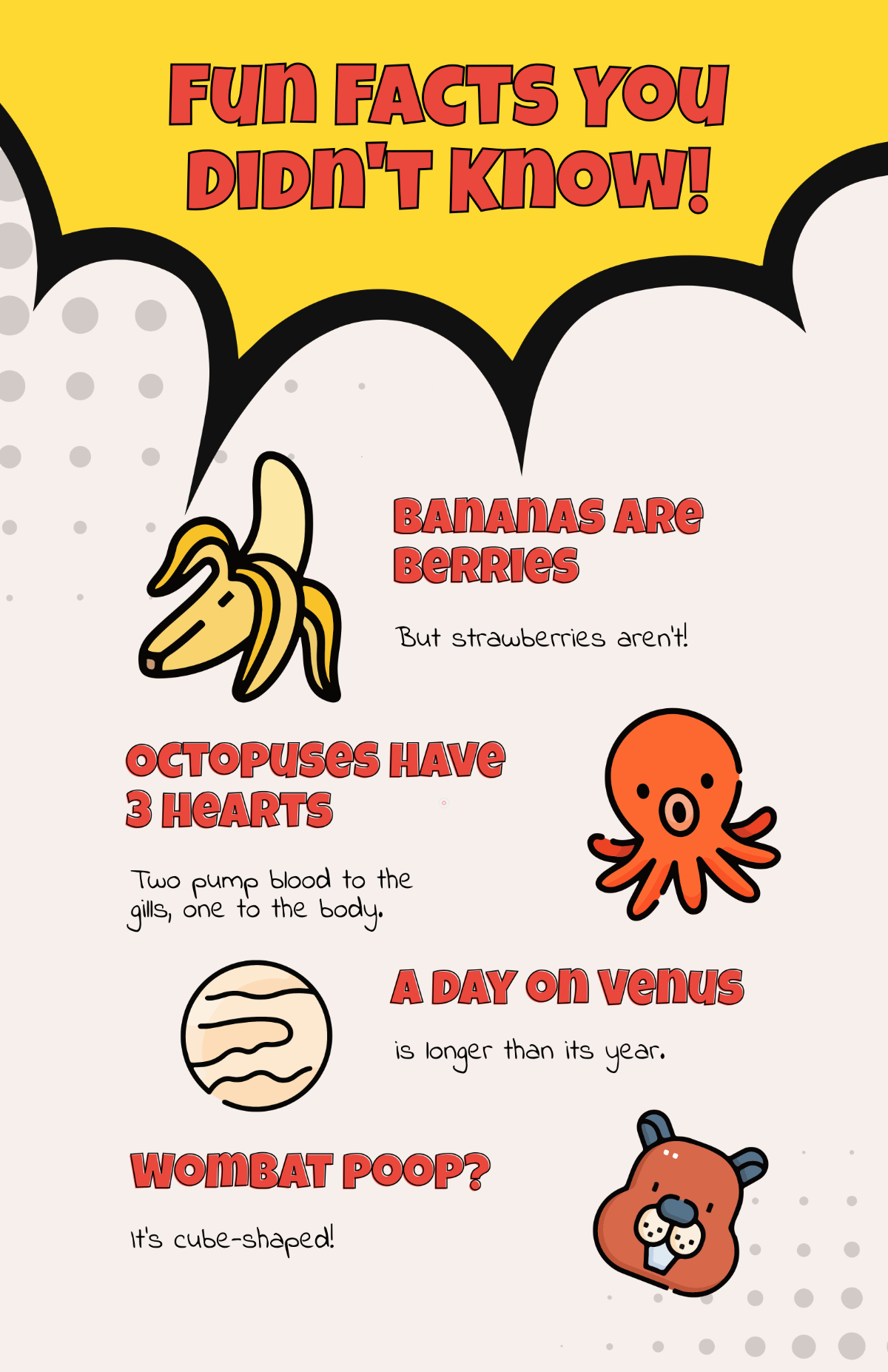 Free Fun Facts Infographic Poster Template