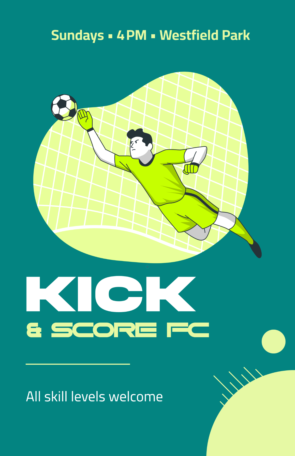 Free Soccer Club Poster Template