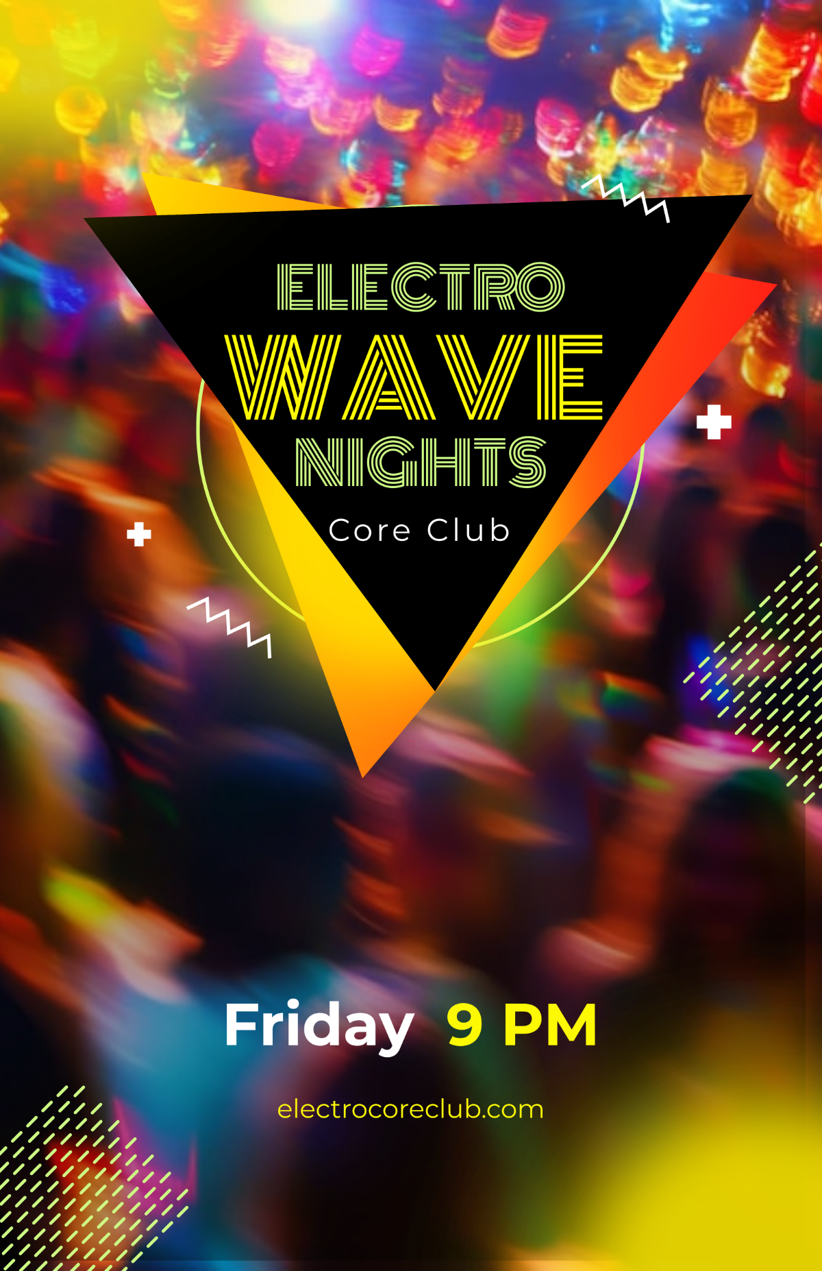 Free Colorful Electro Club Poster Template