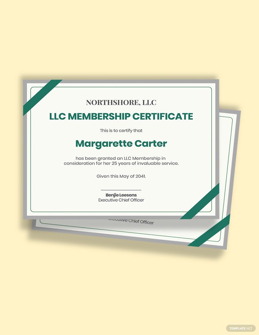 Free LLC Membership Certificate Template