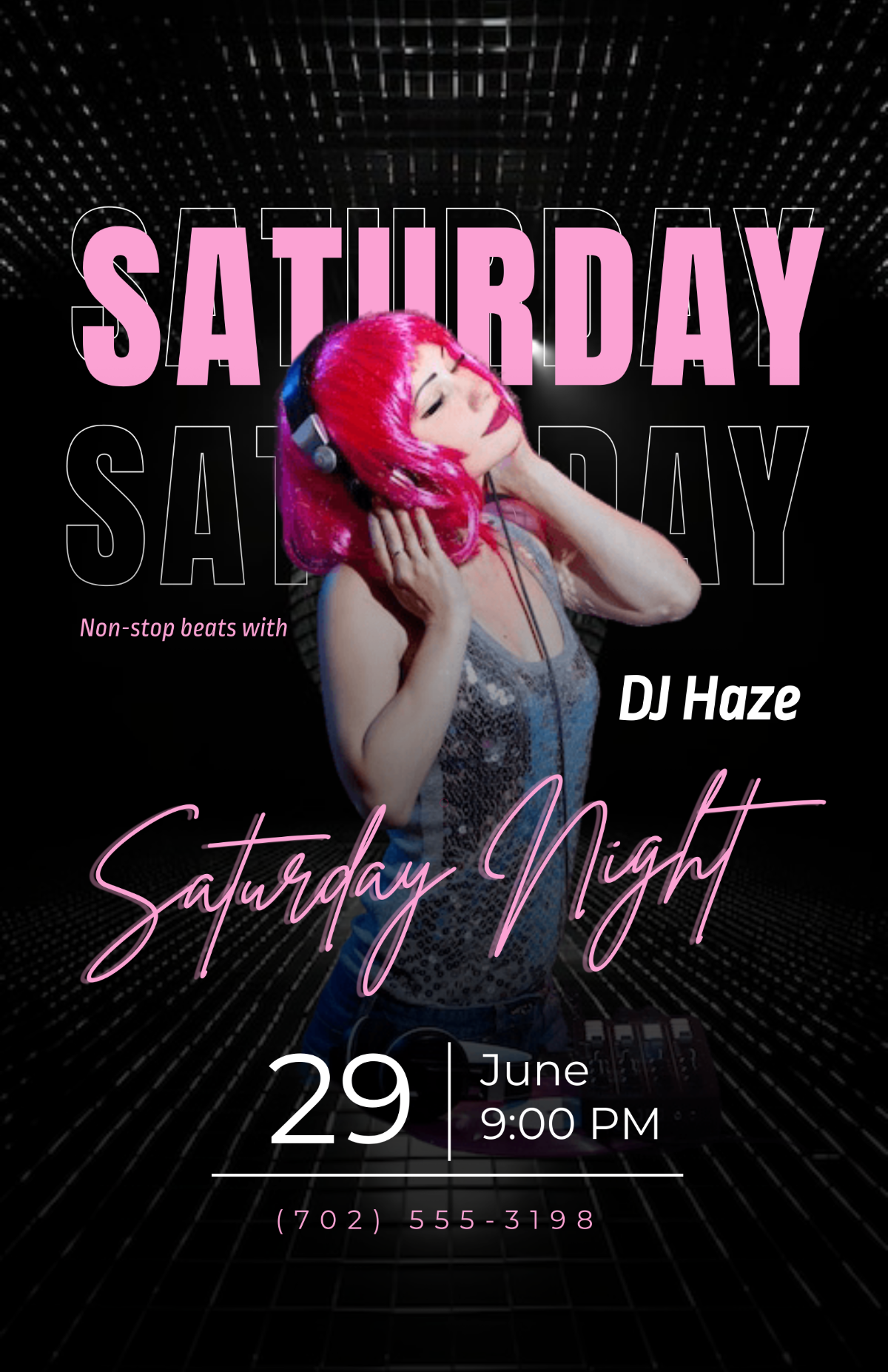 Free Saturday Club Poster Template