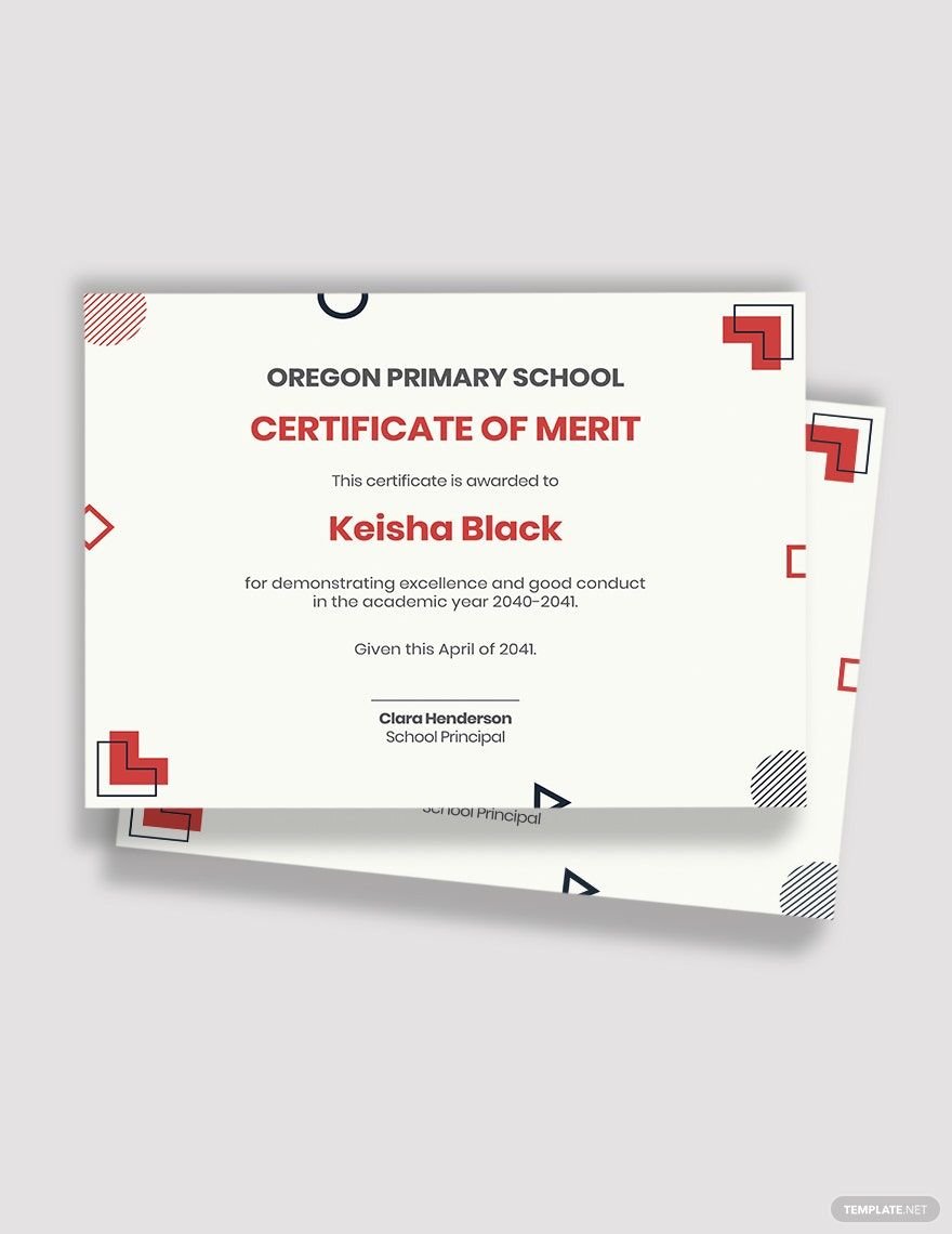Merit Certificate for Kids Template