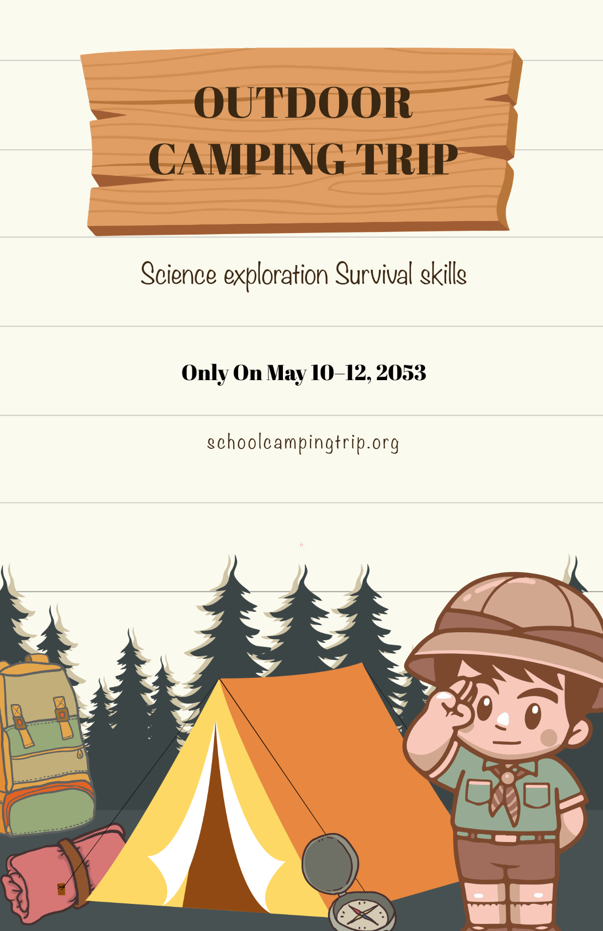 Free School Camping Poster Template