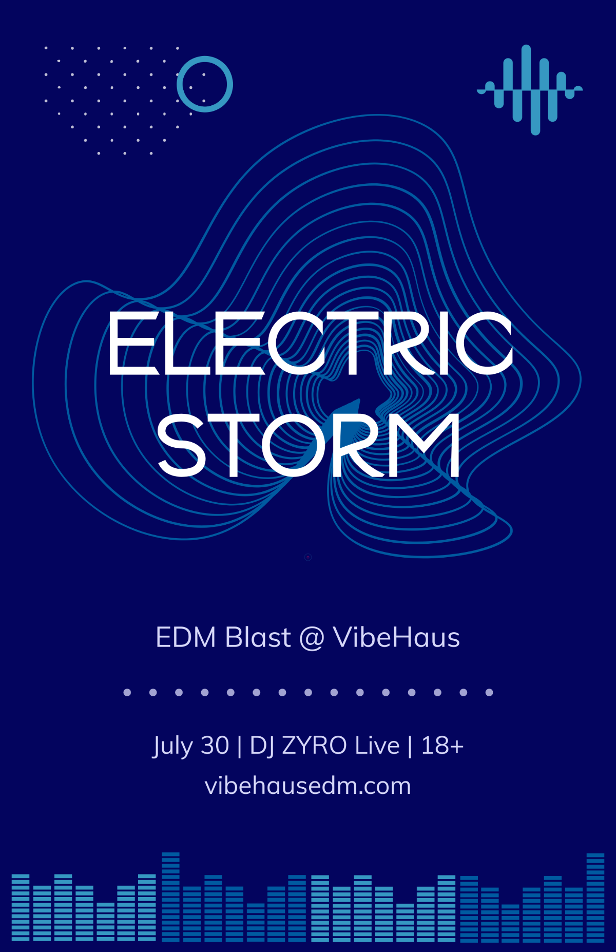 Free Blue EDM Club Poster Template