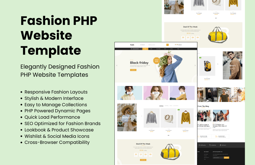 Free Fashion PHP Website Template in PHP to Download