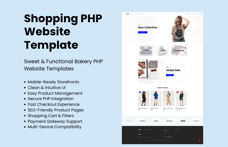Free Shopping PHP Website Template in PHP to Download