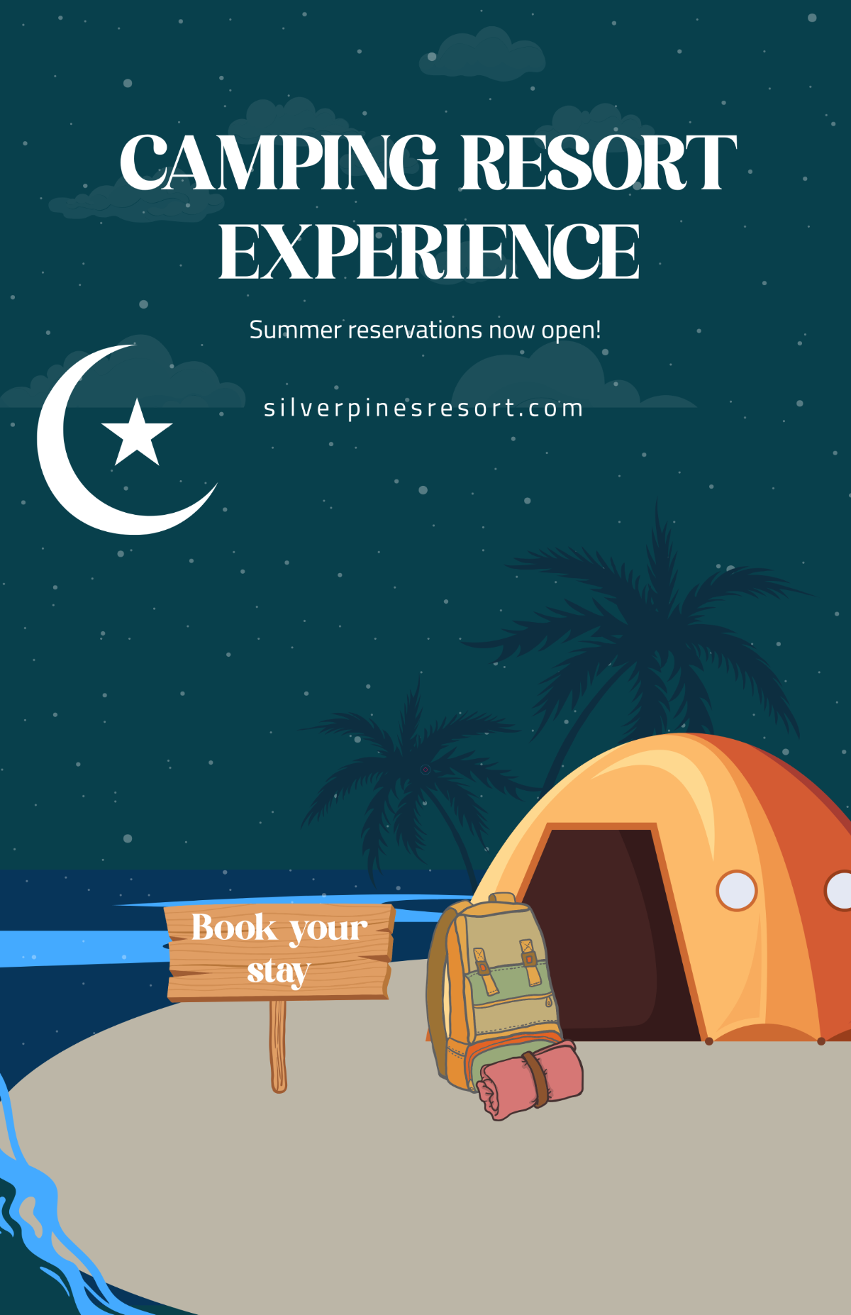 Free Creative Camping Resort Poster Template