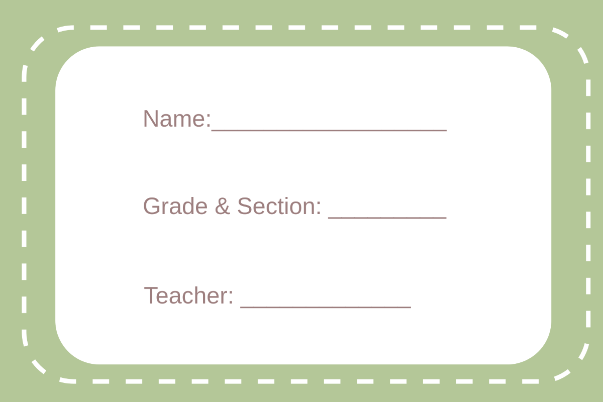 Free School Label with Border Template