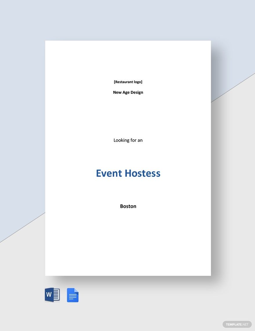 Free Event Hostess Job Description Template