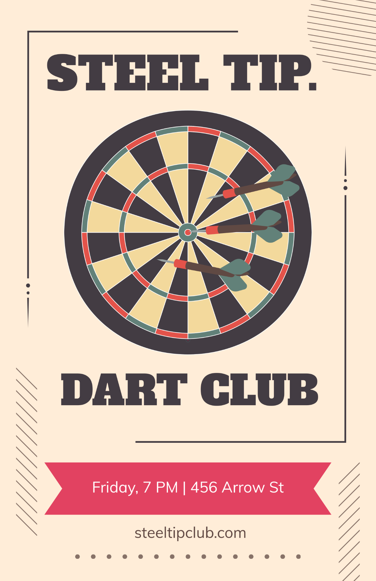 Free Dart Club Poster Template