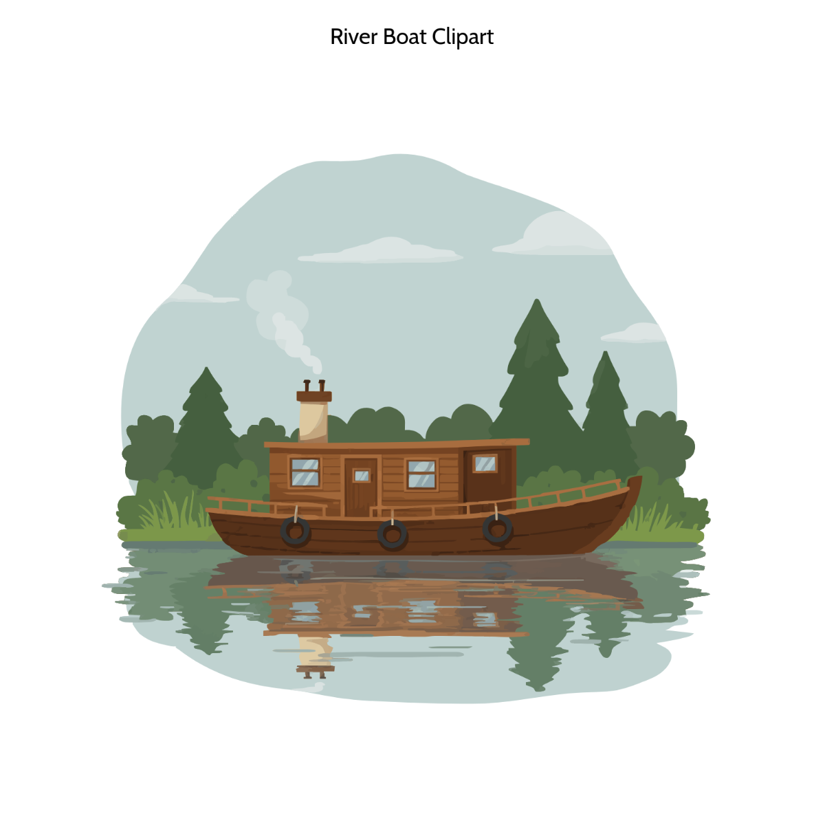 Free River Boat Clipart Template