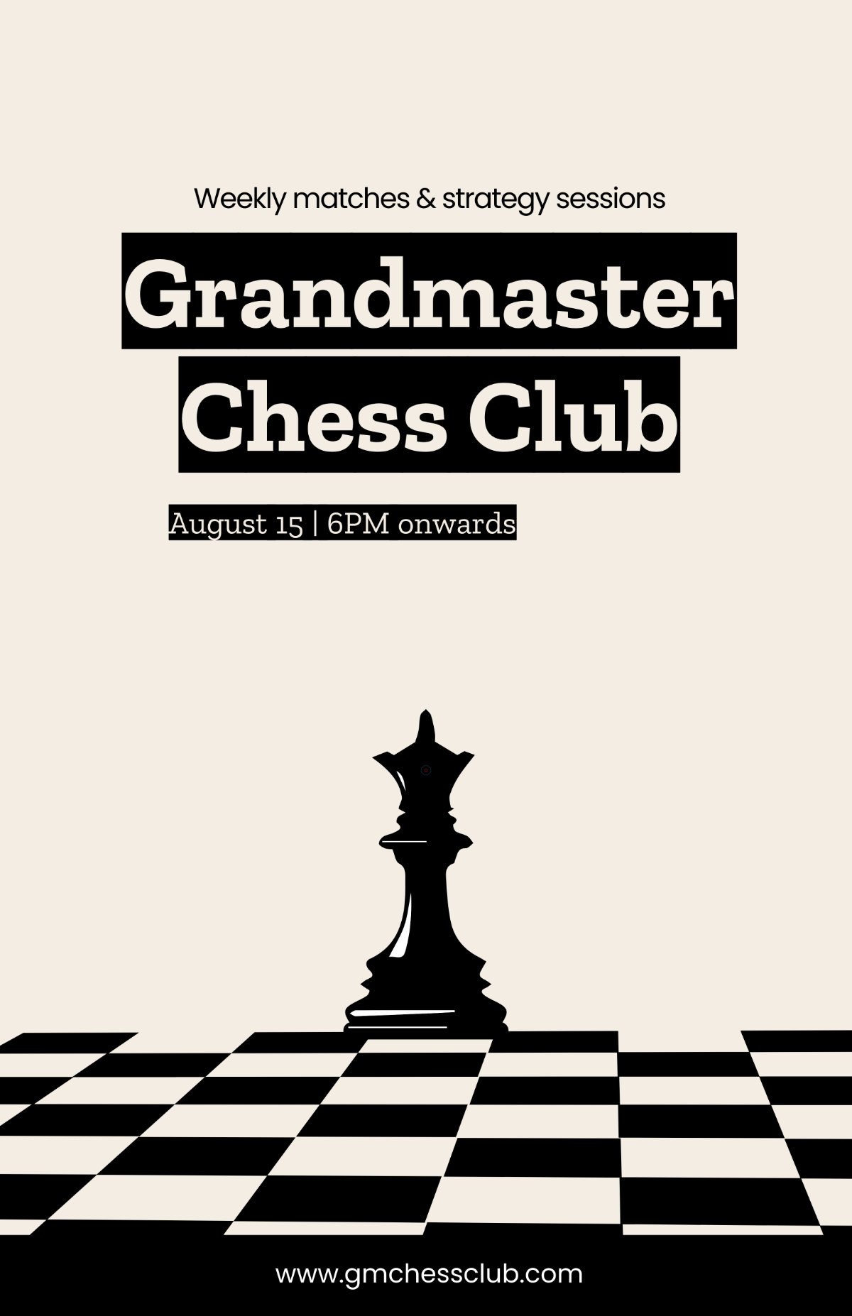 Free Chess Club Poster Template