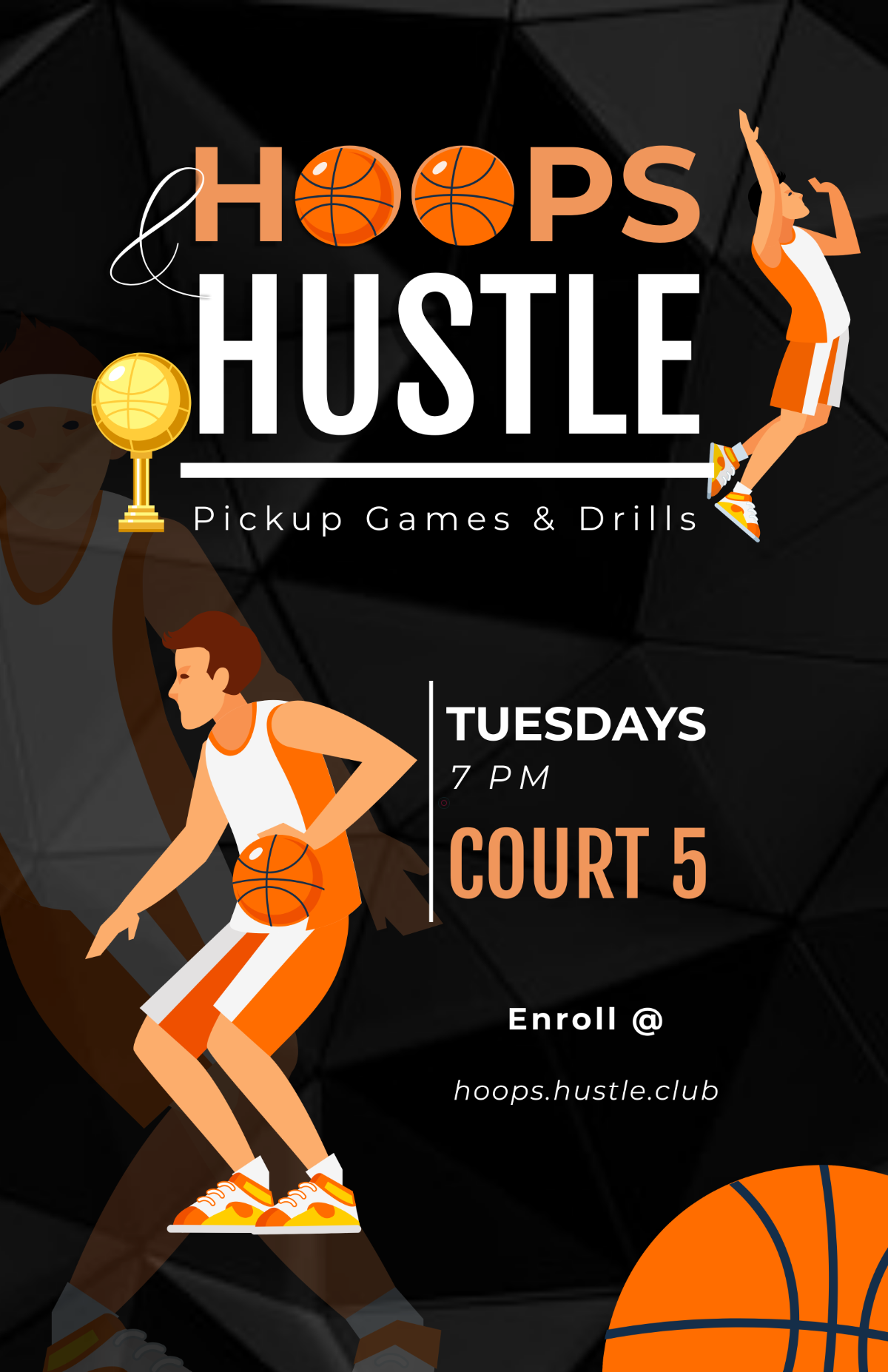 Free Basketball Club Poster Template