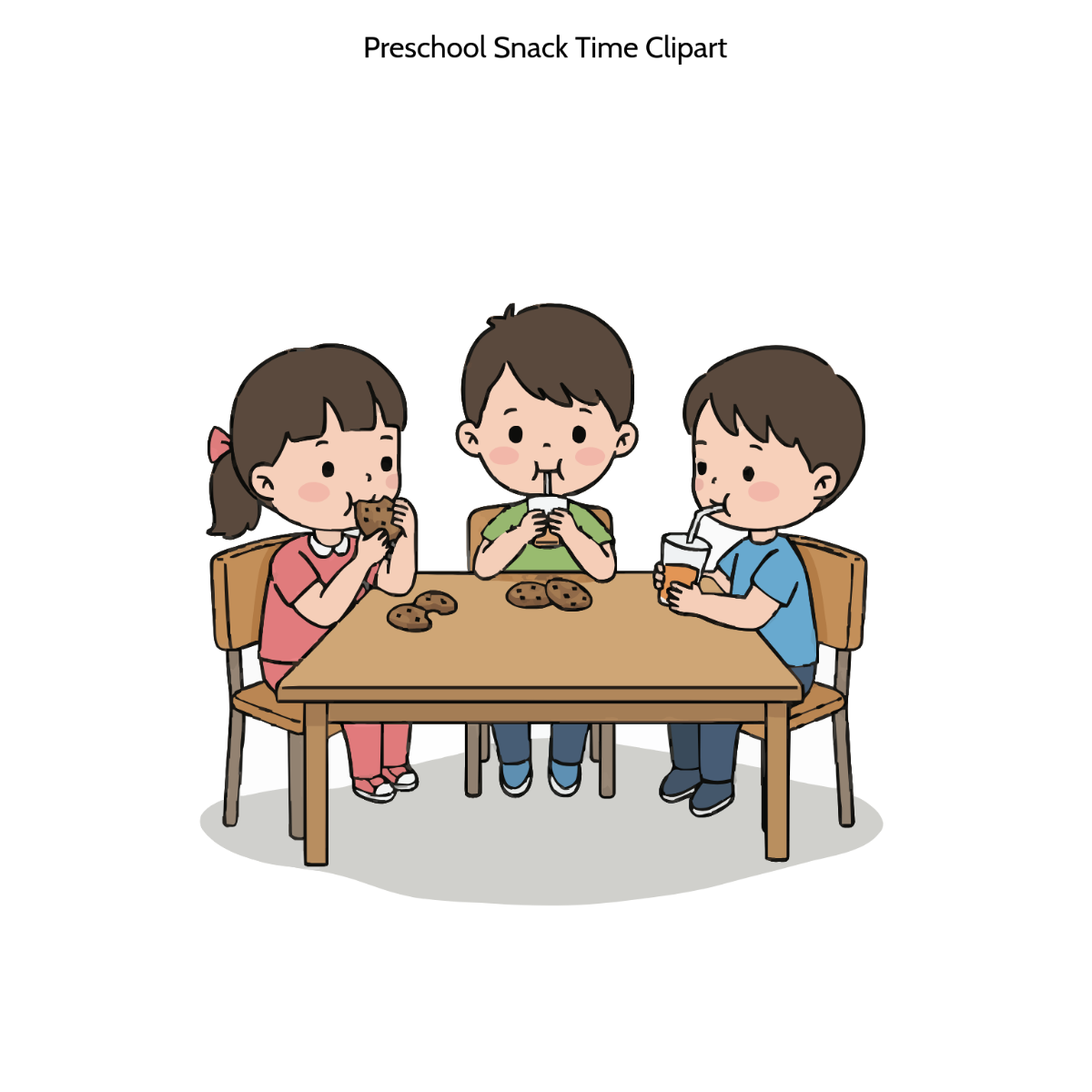 Free Preschool Snack Time Clipart Template