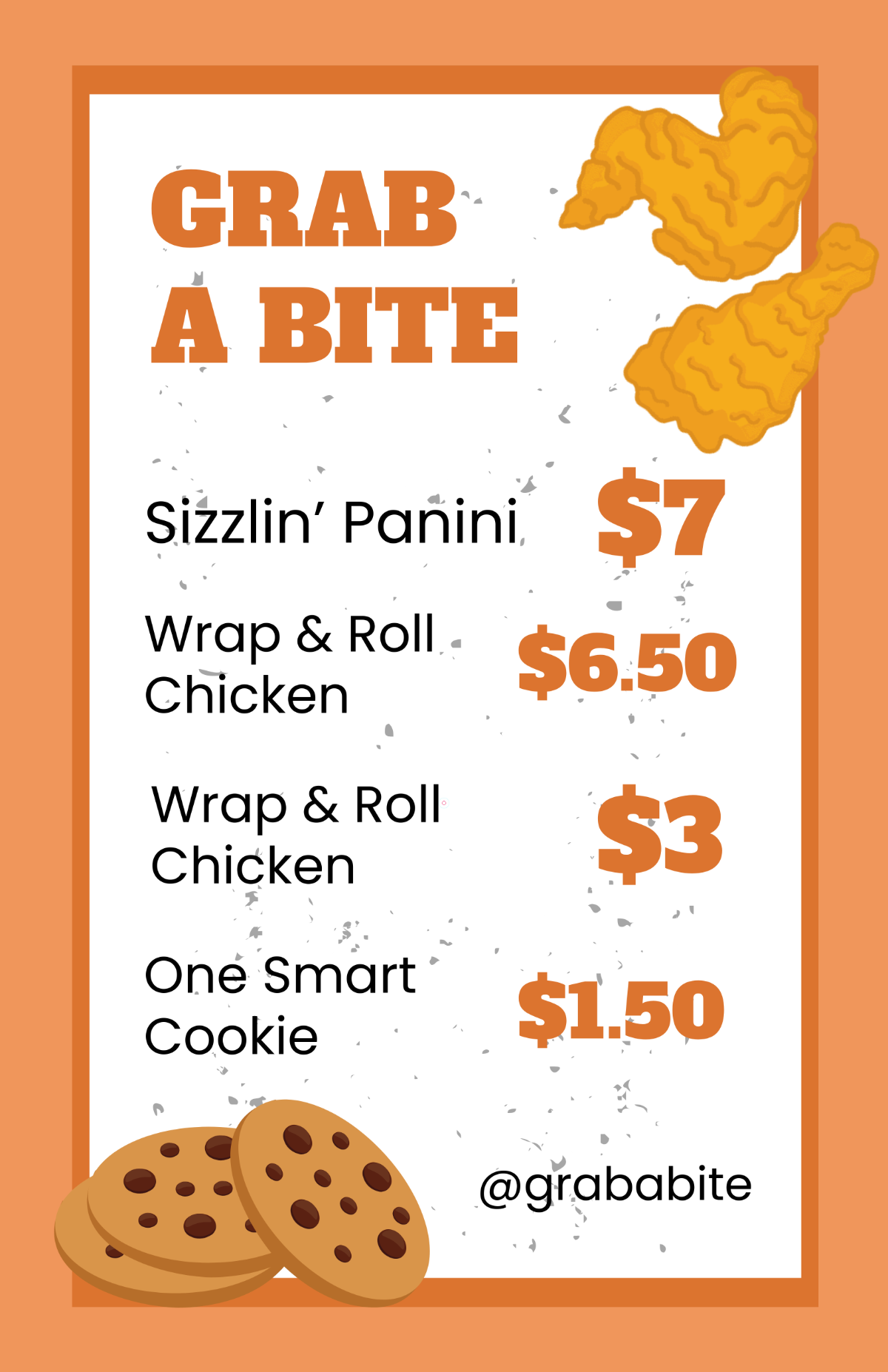 Free White Chalkboard Food Poster Template