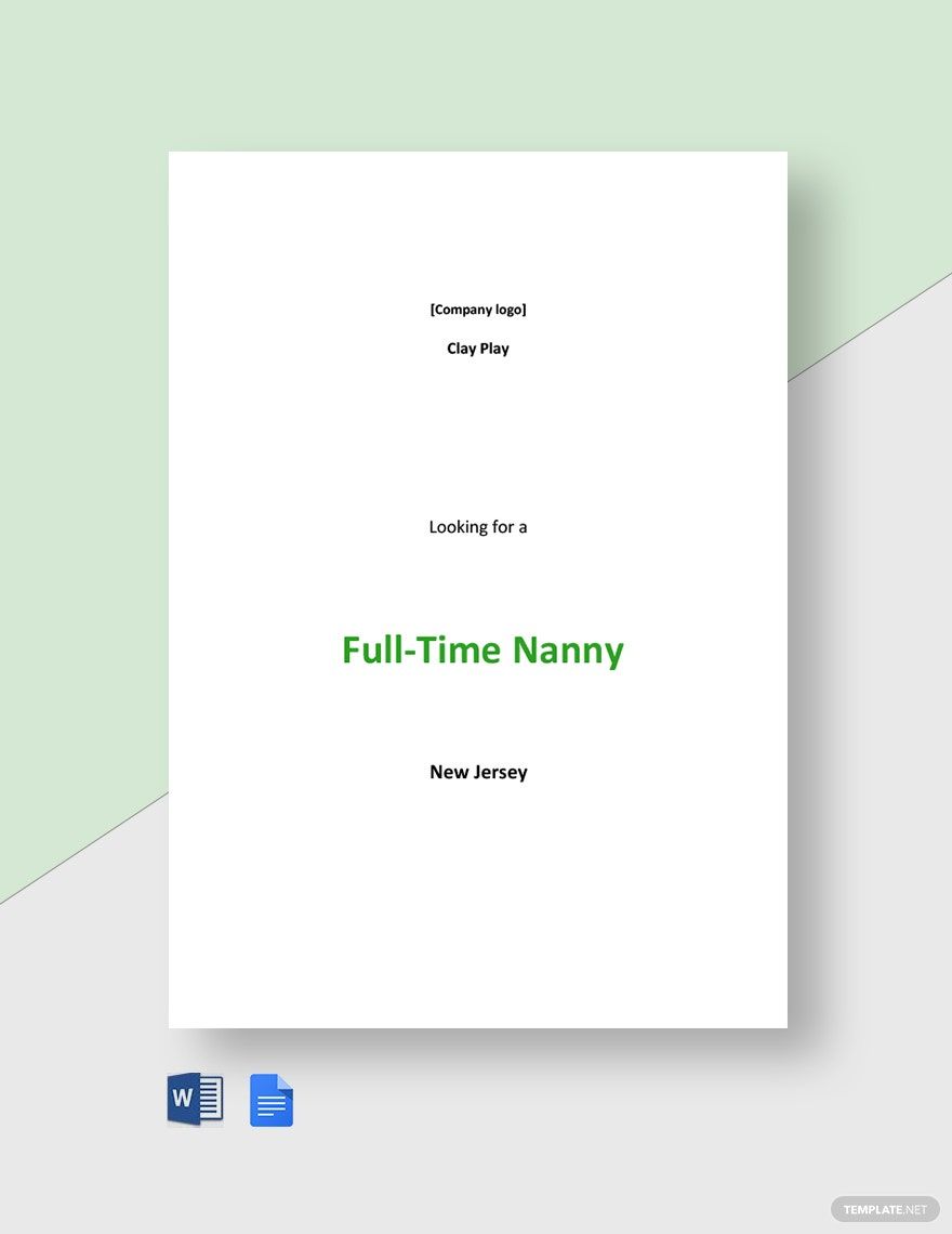 Full Time Nanny Job Description 