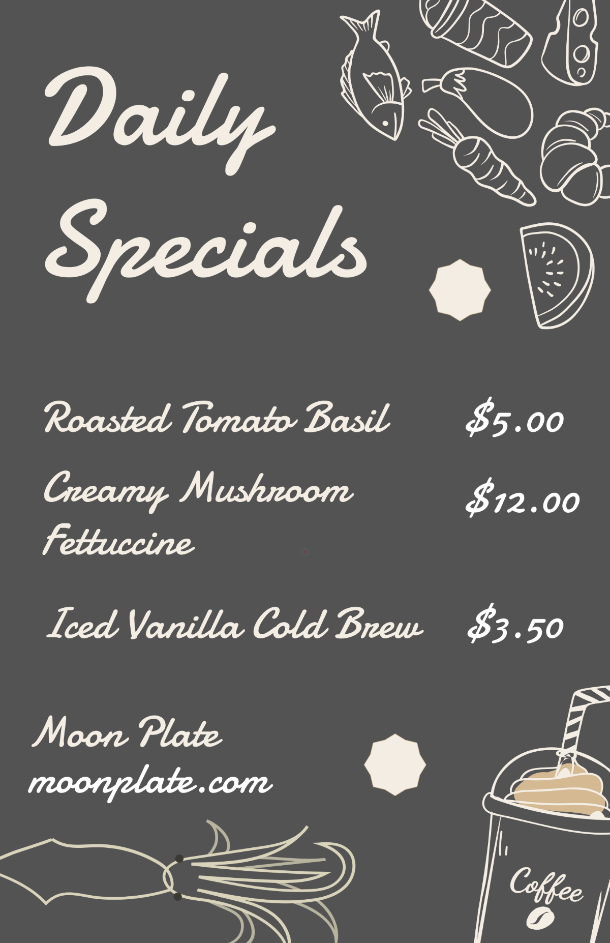 Free Professional Chalkboard Specials Poster Template