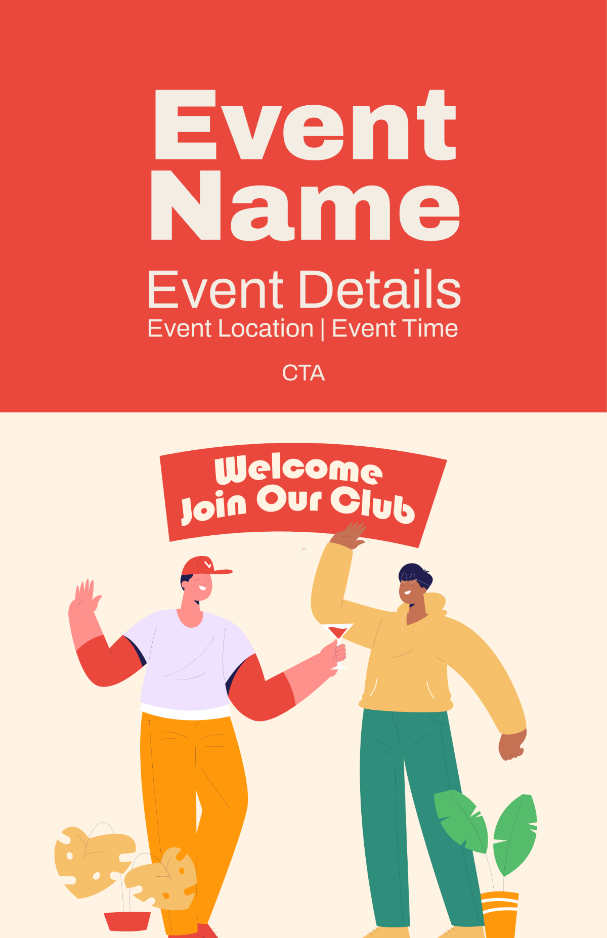 Free Blank Join Our Club Poster Template