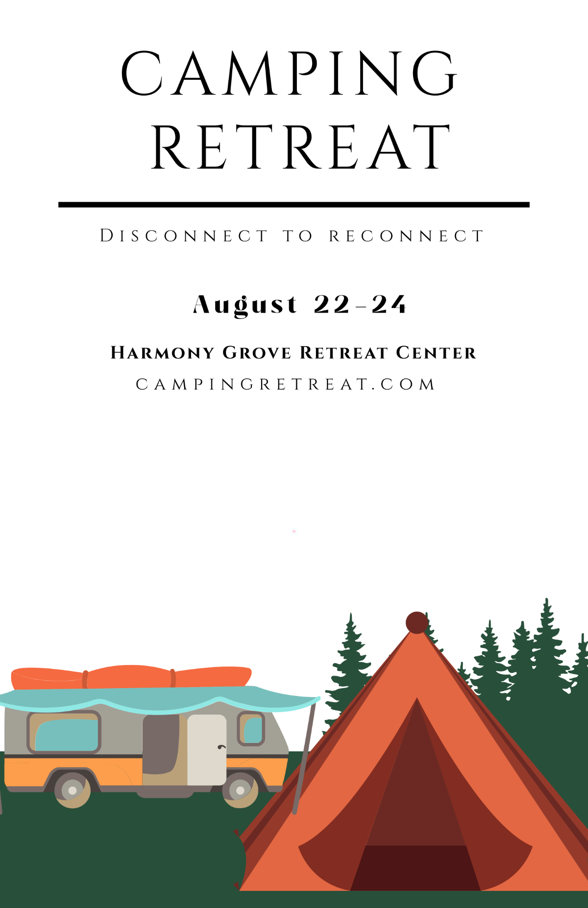 Free Modern Camping Retreat Poster Template