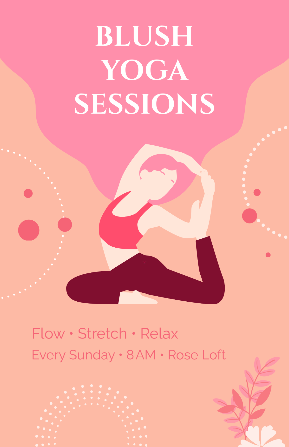 Free Pink Yoga Club Poster Template