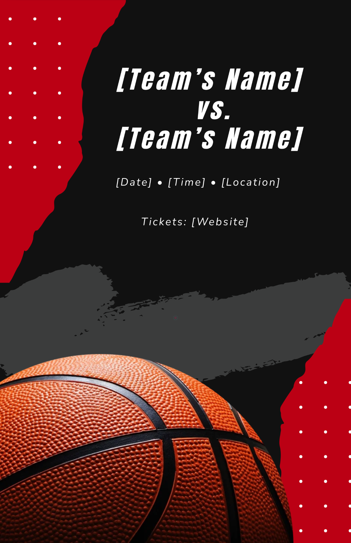 Free Blank Basketball Playoff Poster Template