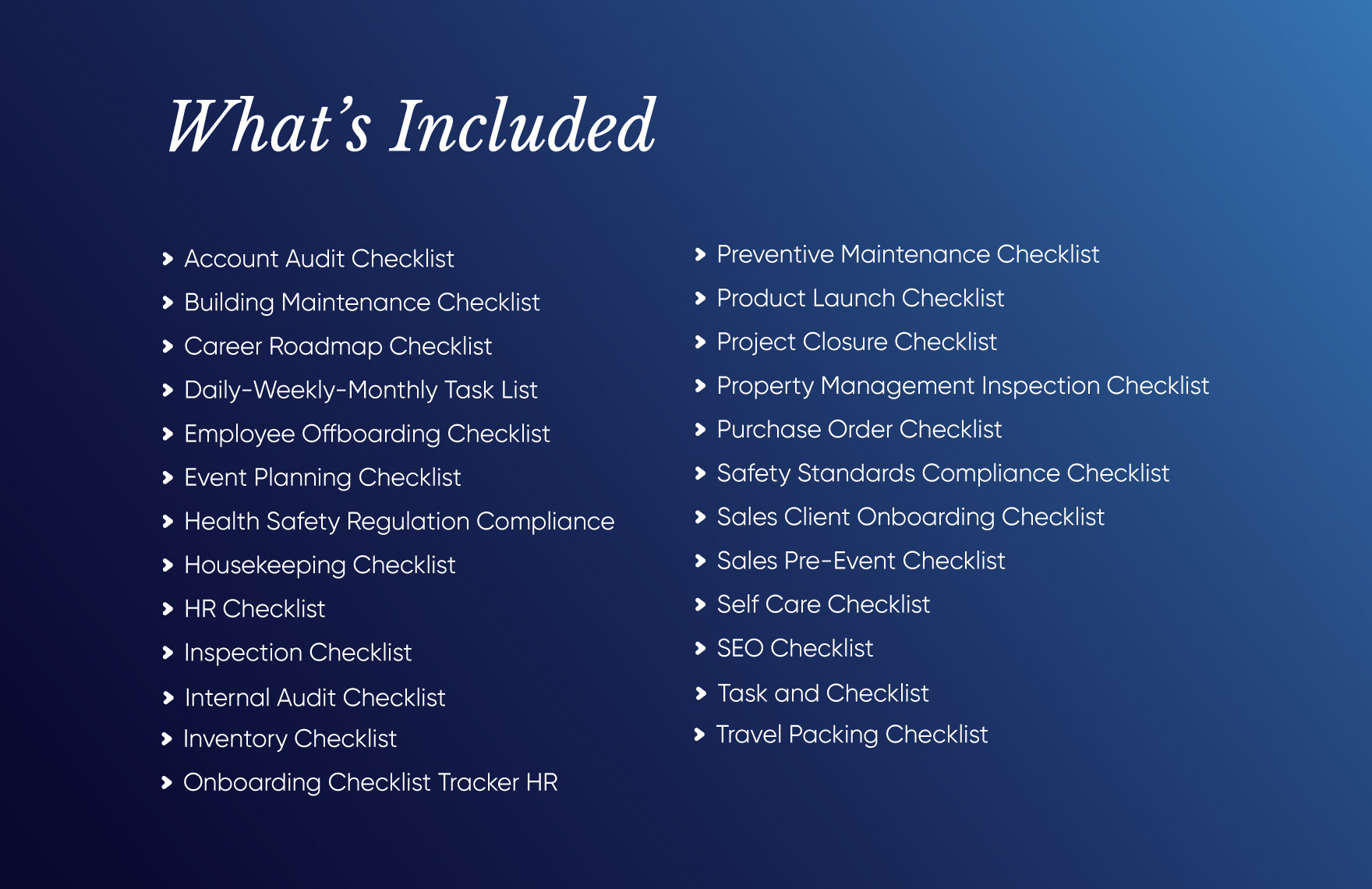 20+ Excel Checklists Vault Template Bundle