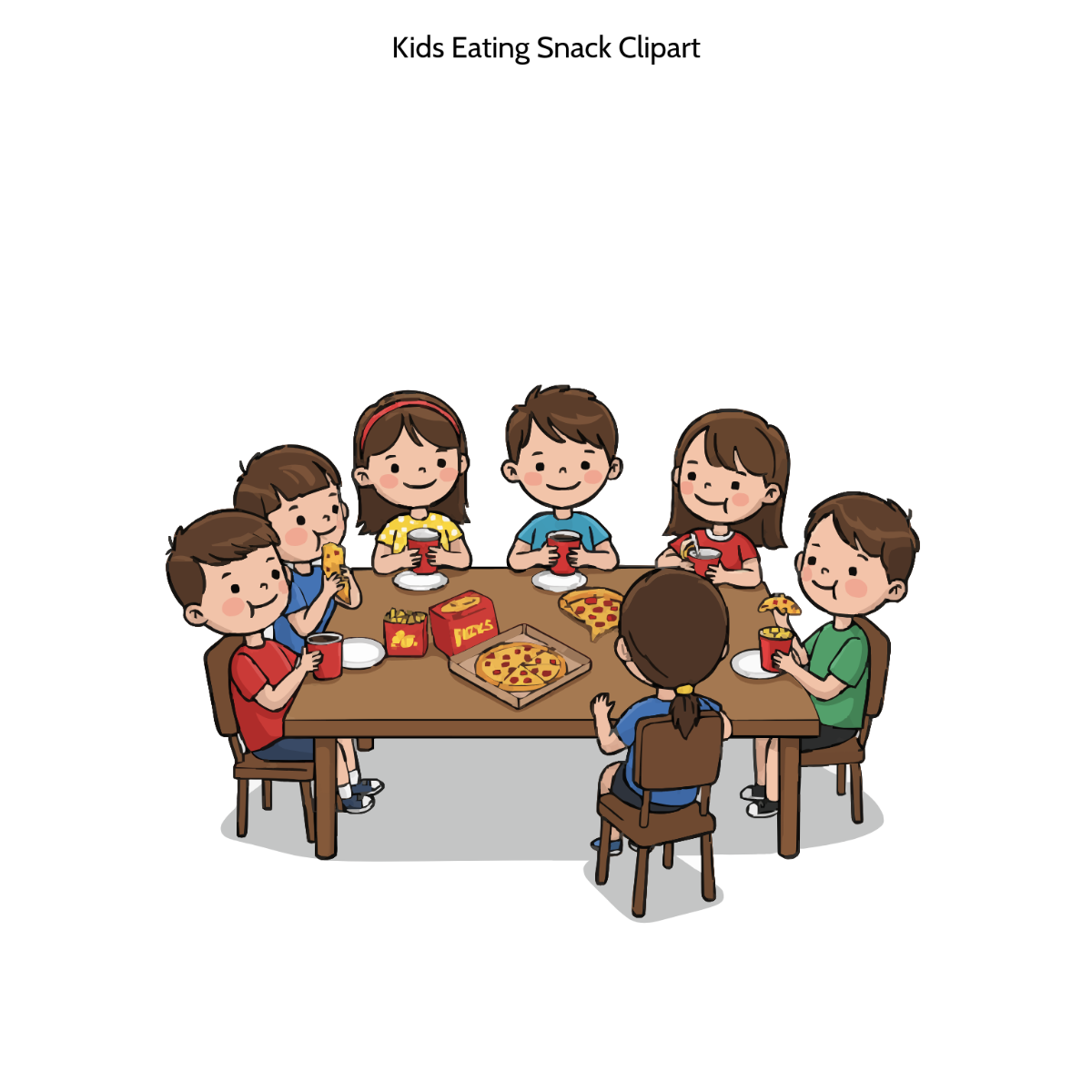 Free Kids Eating Snack Clipart Template to Edit Online