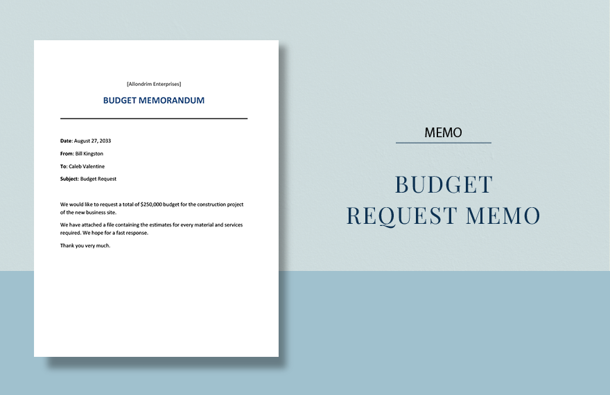 Budget Request Memo Template
