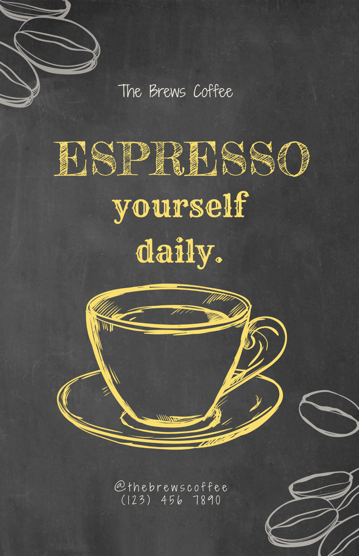 Free Coffee Shop Chalkboard Poster Template