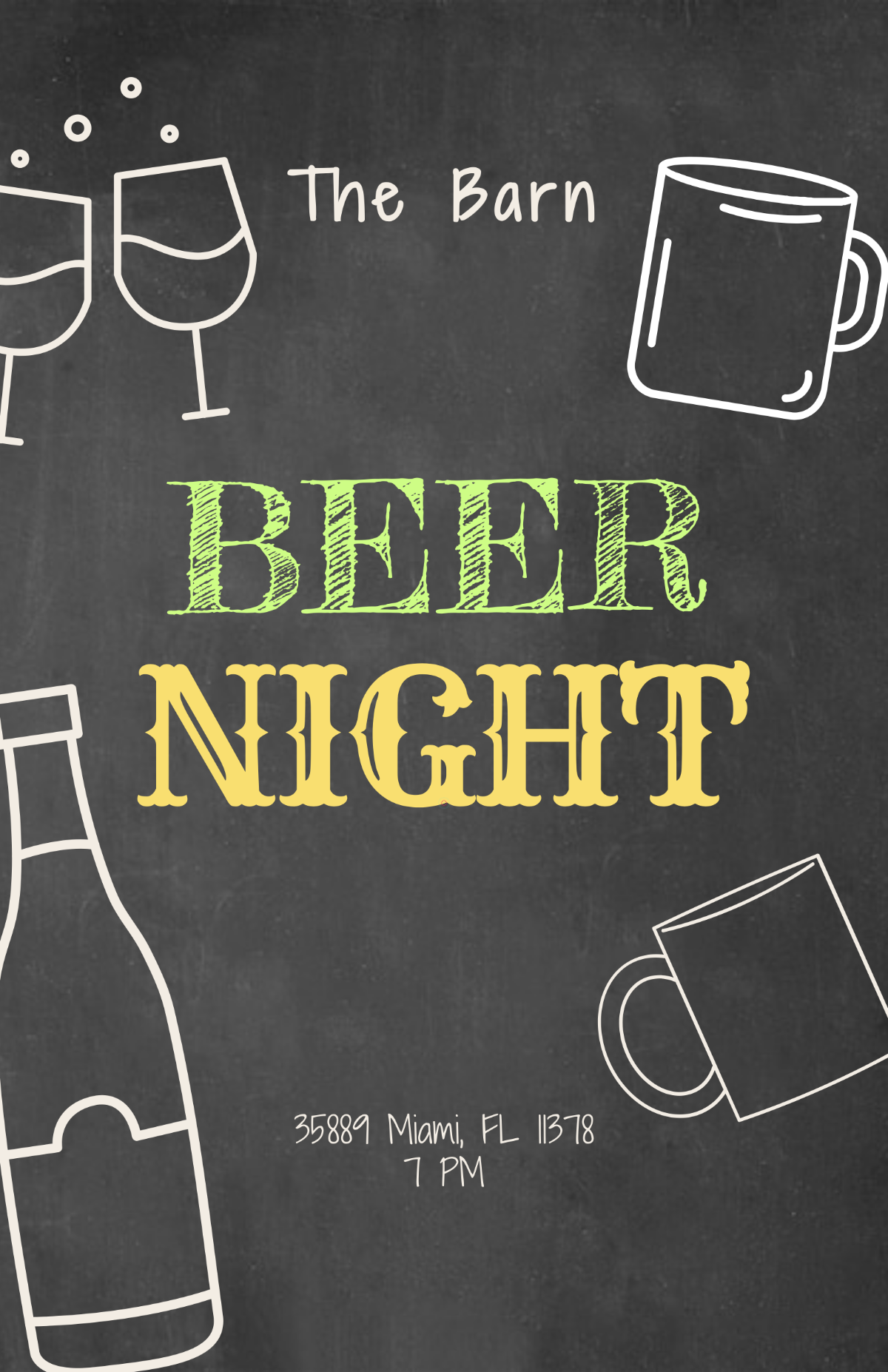 Free Chalkboard Beer Poster Template