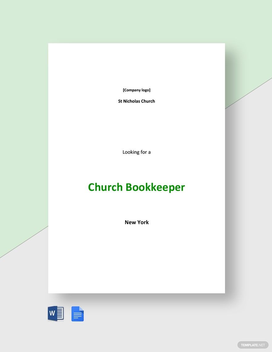 Church Bookkeeper Job Description
