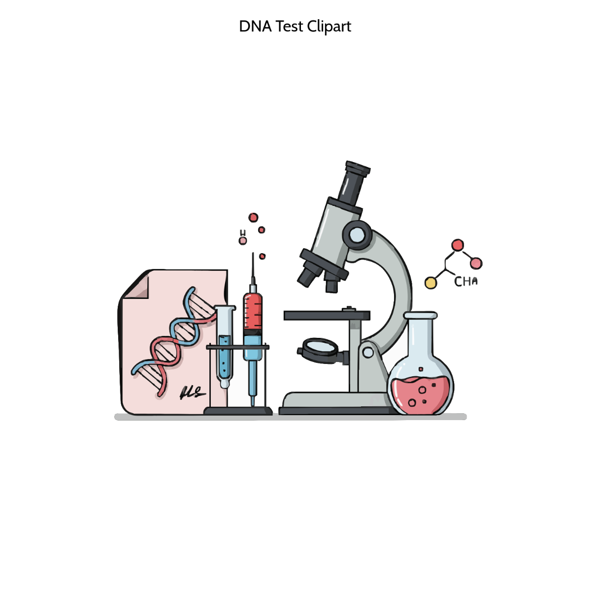 Free DNA Test Clipart Template