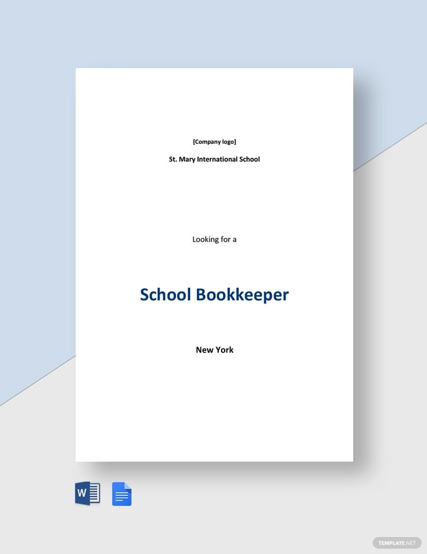 FREE Bookkeeper Word Template Download Template net