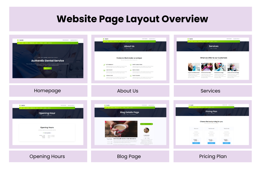Free Dental PHP Website Template