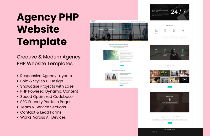 Free Agency PHP Website Template
