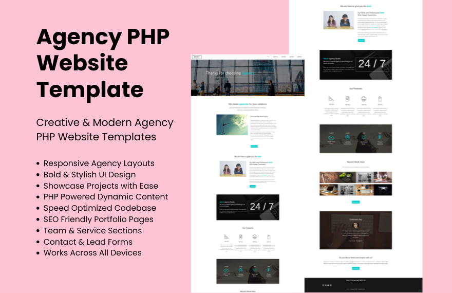 Free Agency PHP Website Template in PHP to Download