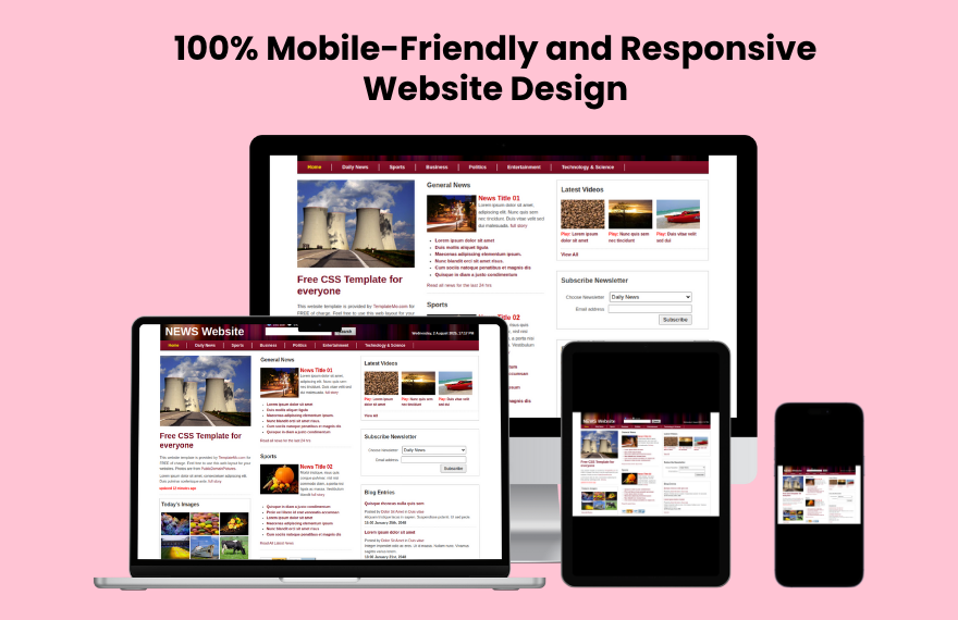 Free NEWS PHP Website Template