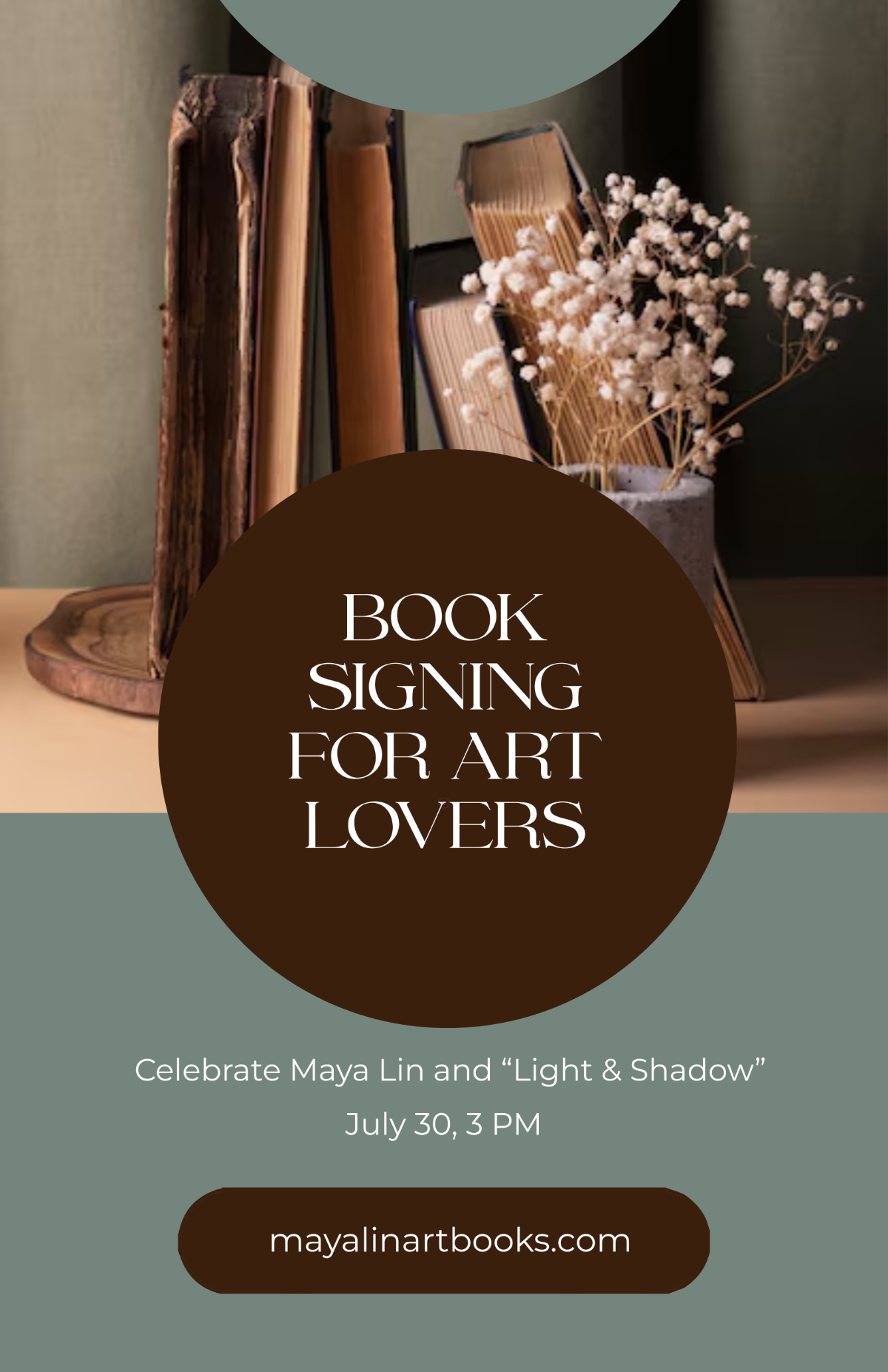 Free Creative Art Book Signing Poster Template to Edit Online