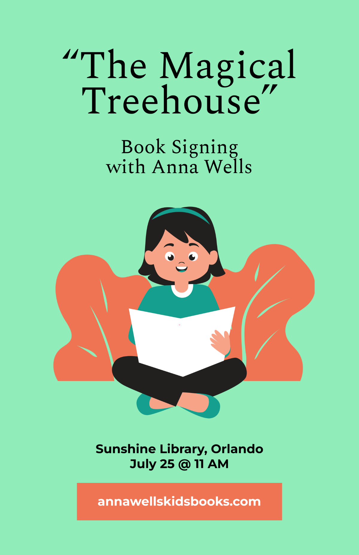 Free Colorful Children's Book Signing Poster Template to Edit Online