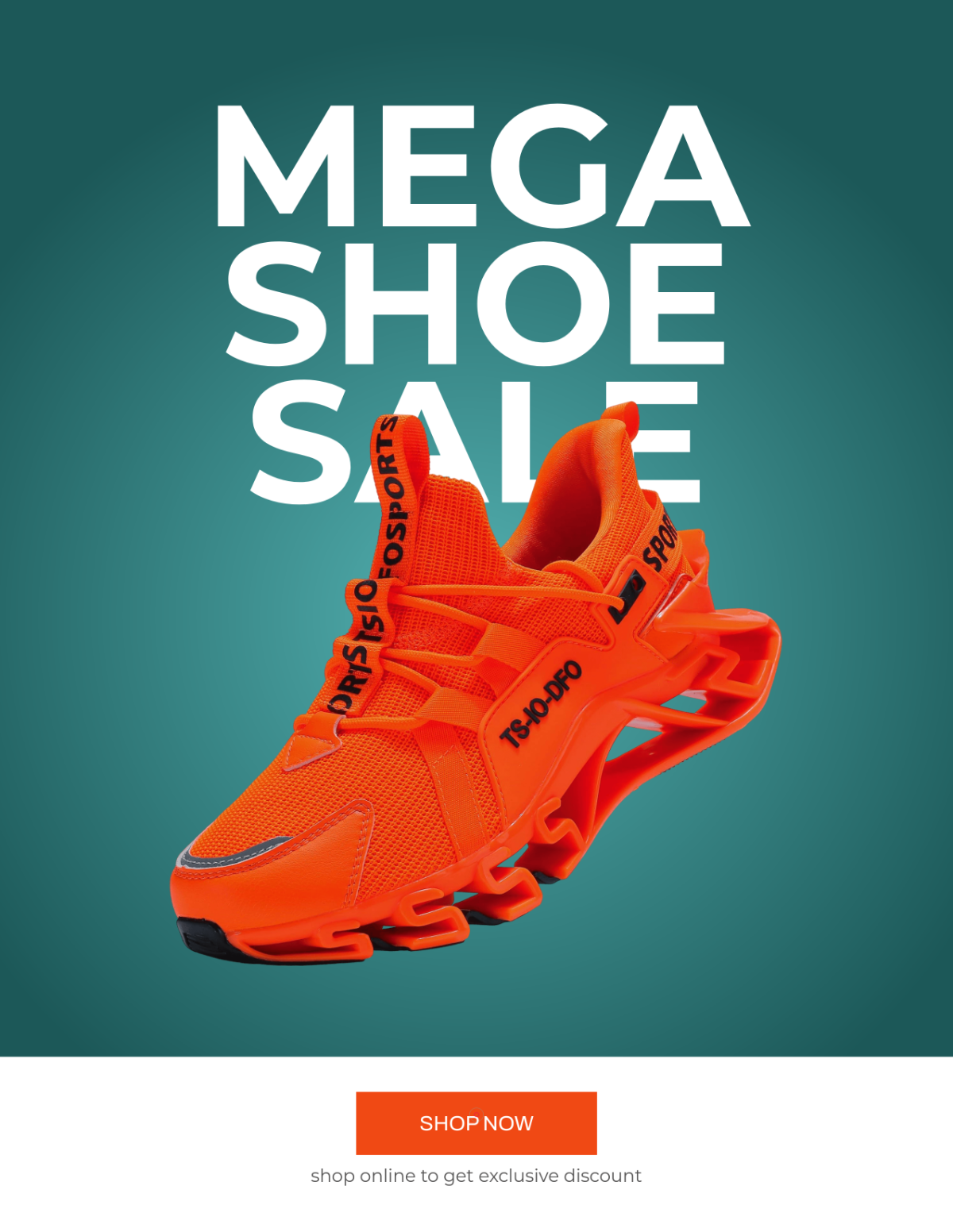 Free Simple Orange Shoe Photo Template