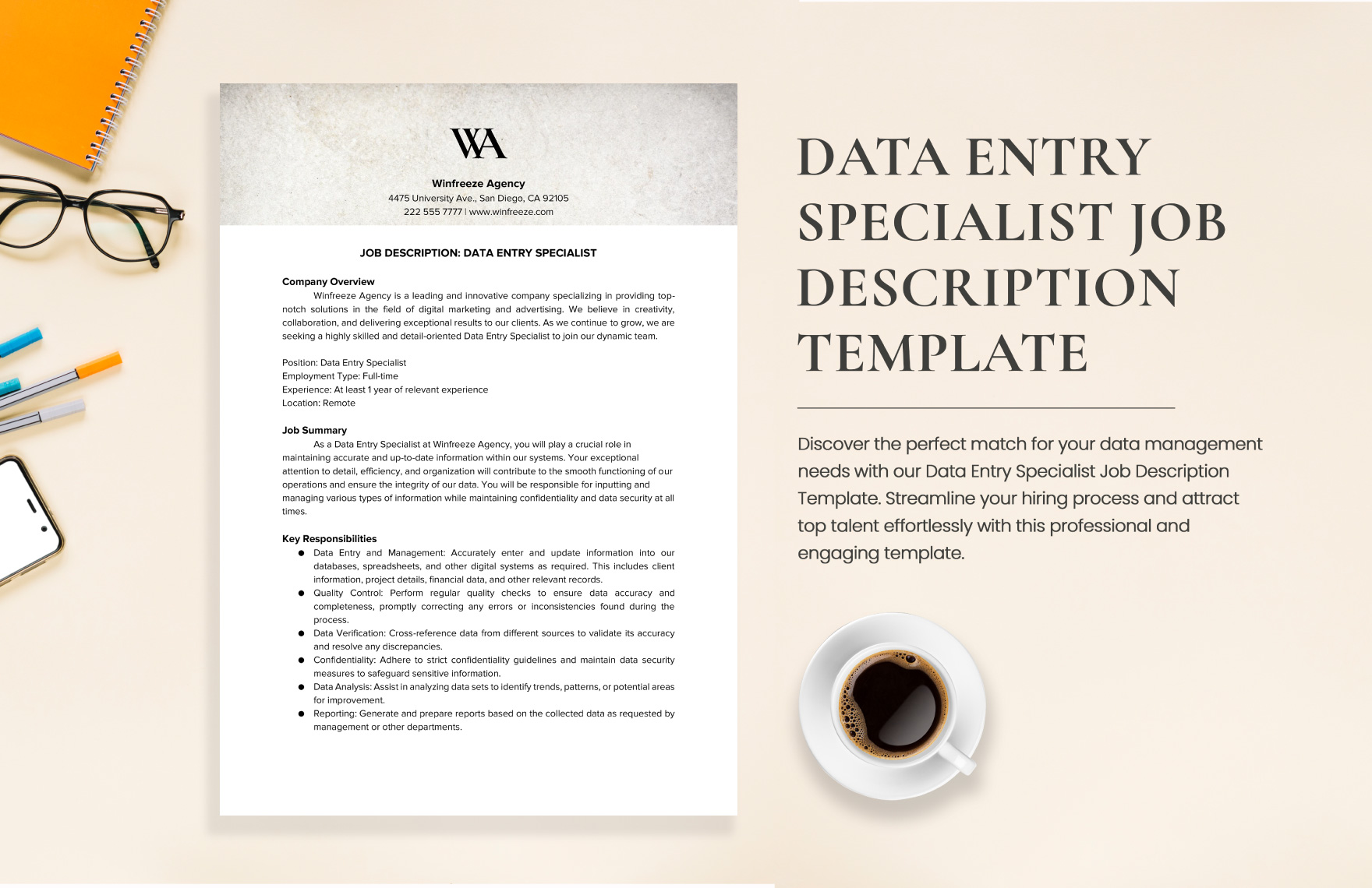 Free Data Entry Specialist Job Description Template