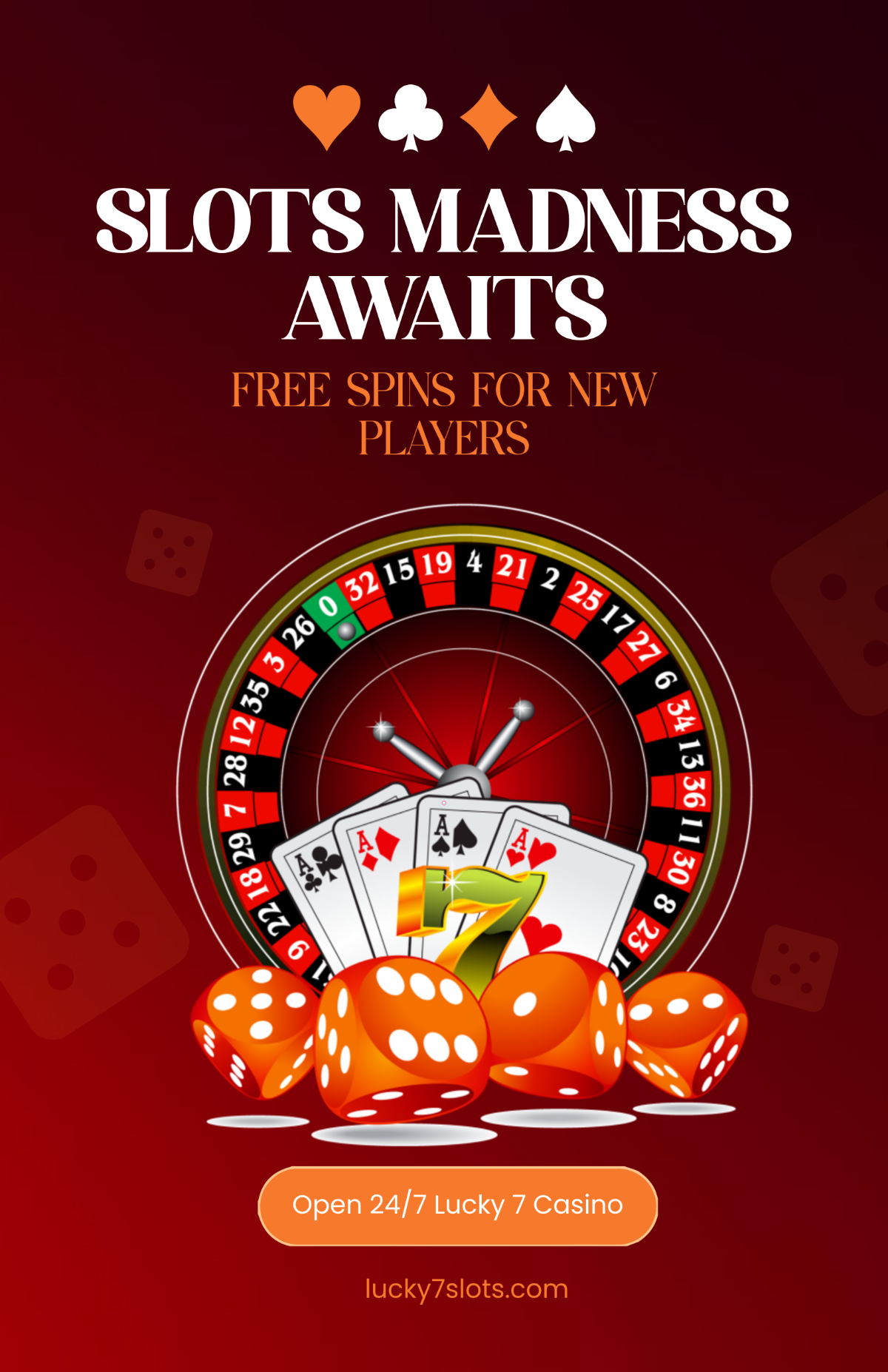 Free Colorful Casino Slots Poster Template
