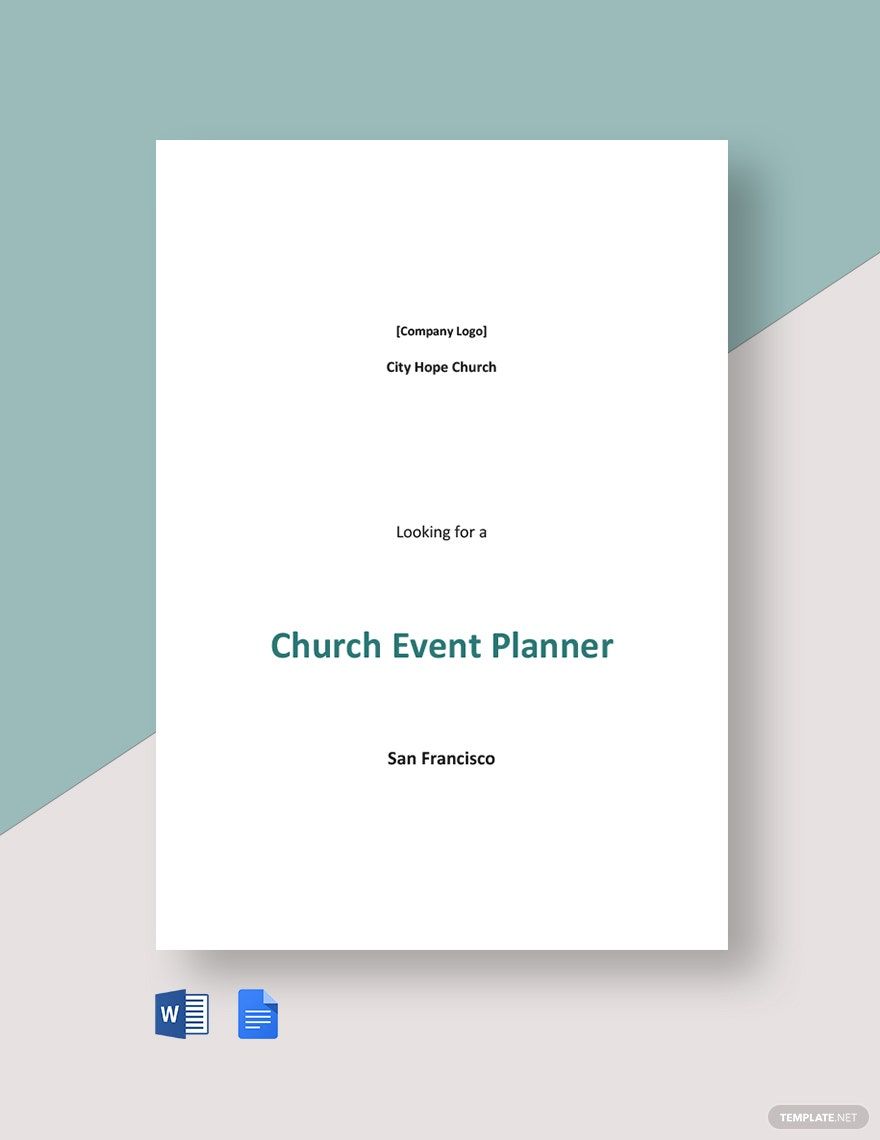 Church Event Planner Job Description Template Google Docs, Word, PDF