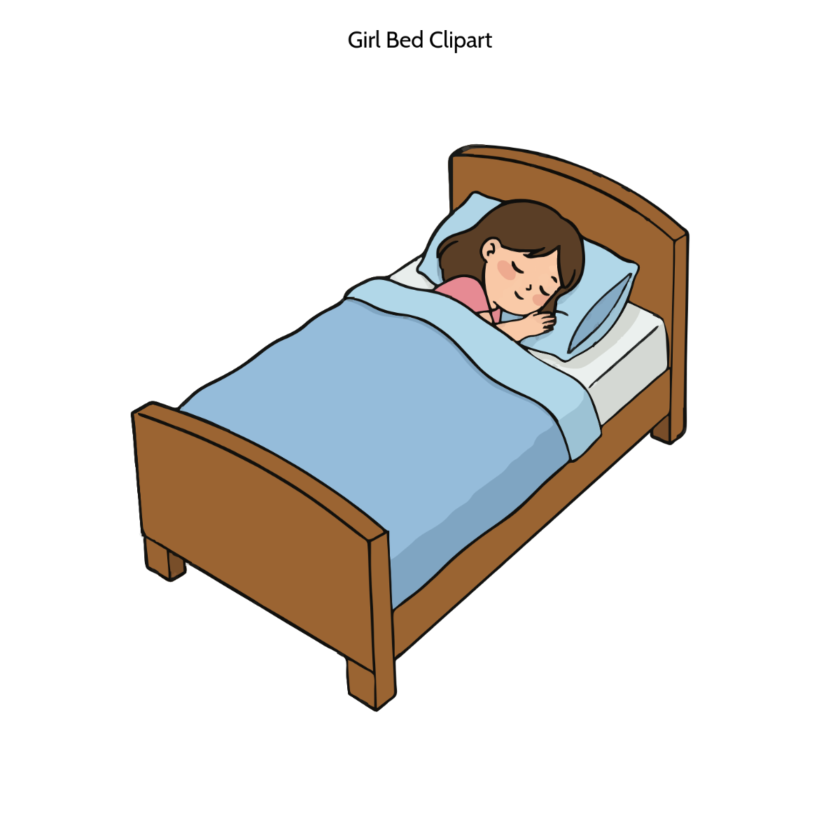 Free Girl Bed Clipart Template