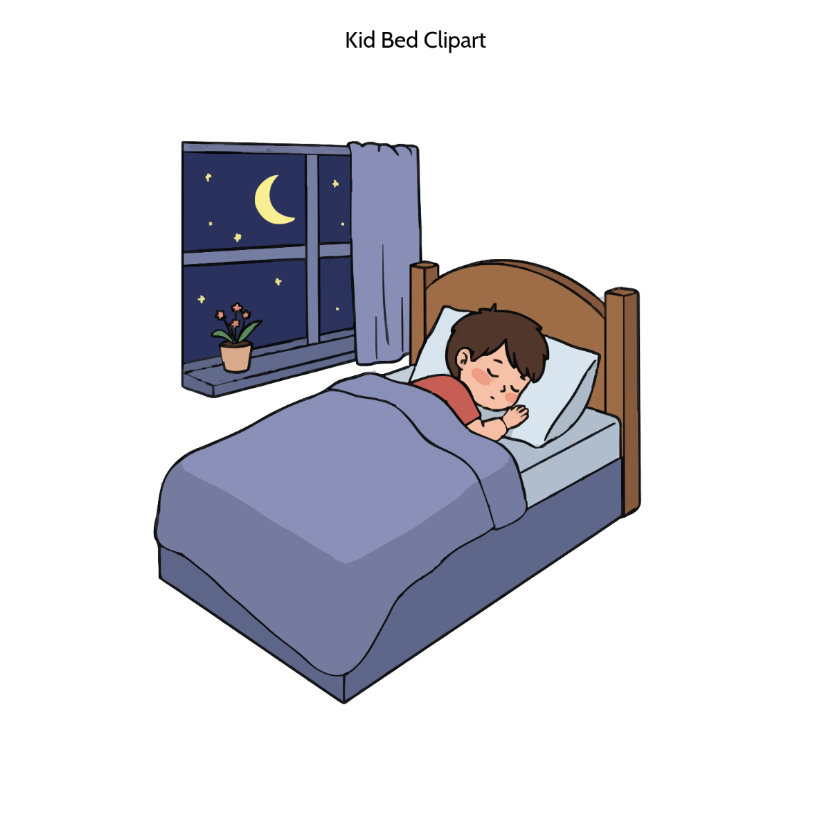 Free Kid Bed Clipart Template