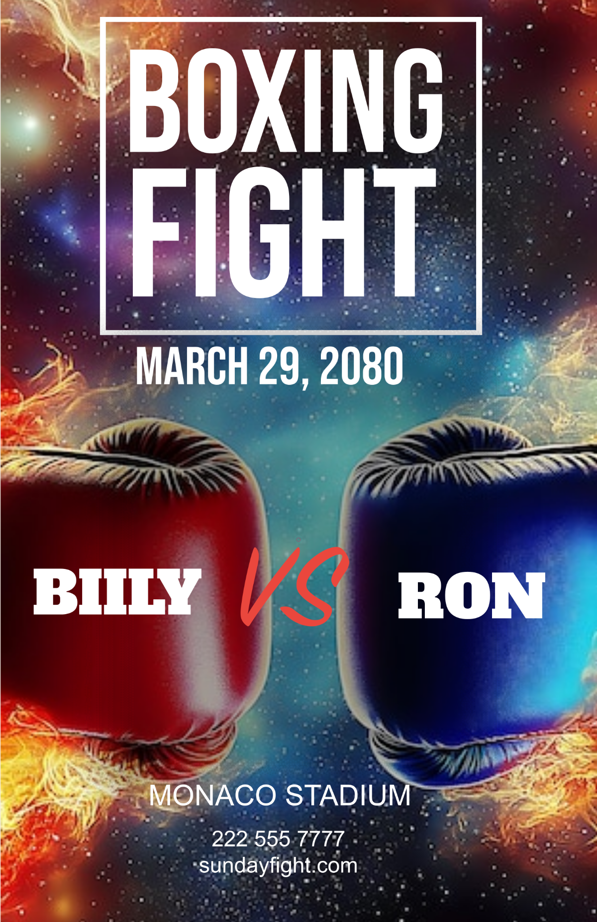 Free Boxing Fight Poster Template